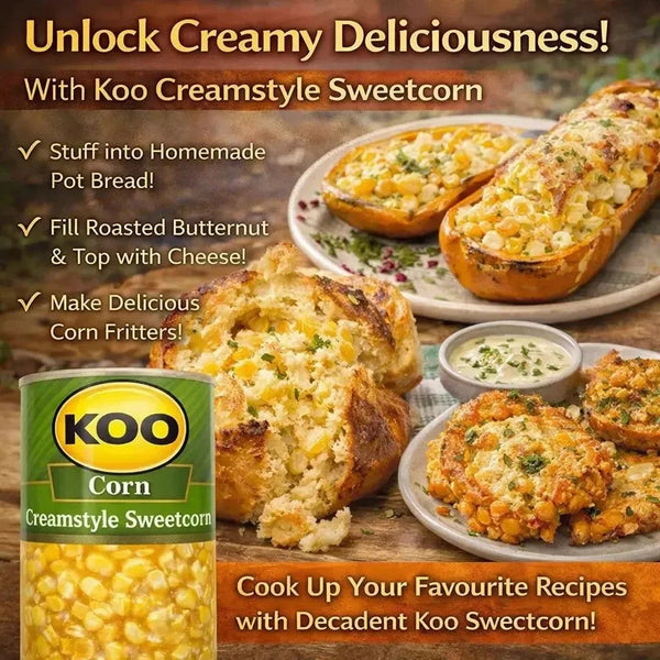 Koo Sweetcorn creamed corn 415g can for creamy cooking and versatile meal use
