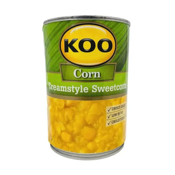 Koo Sweetcorn creamed corn 415g can with creamy texture and versatile cooking uses