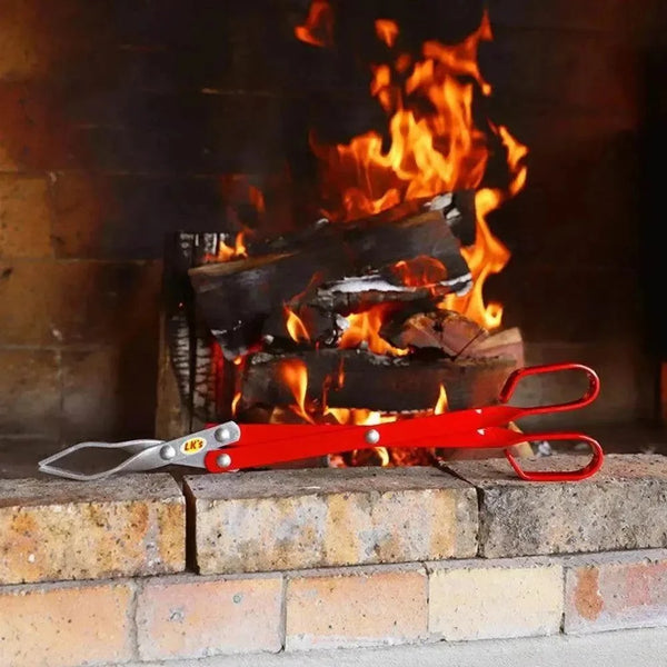 LK Braai Tongs aluminium 500mm with powder-coated handles and durable rivets for outdoor use