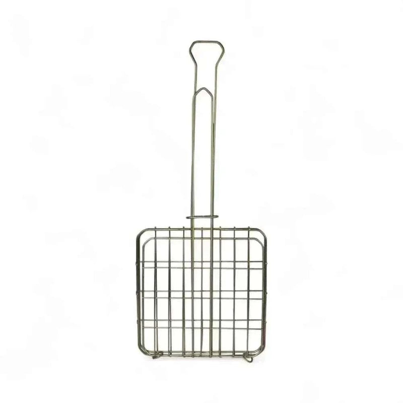 LK's Mild Steel Grid sandwich braai tool with secure clamp and long handle for grilling sandwiches, meats, and vegetables