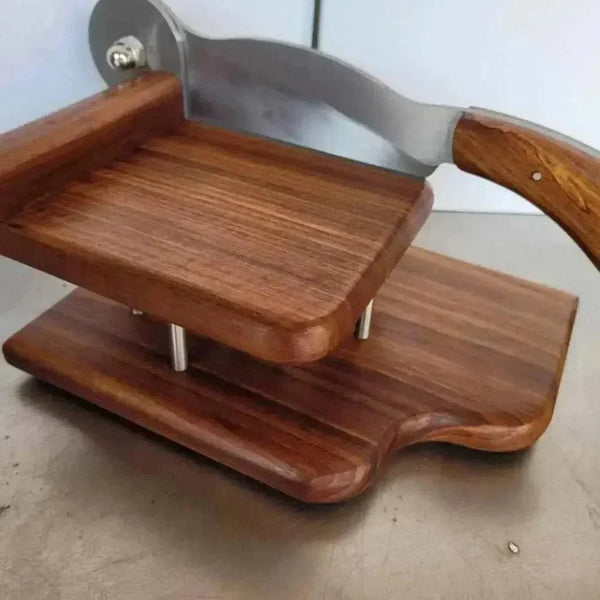 Large Biltong Cutter handmade from solid Kiaat wood for easy biltong slicing