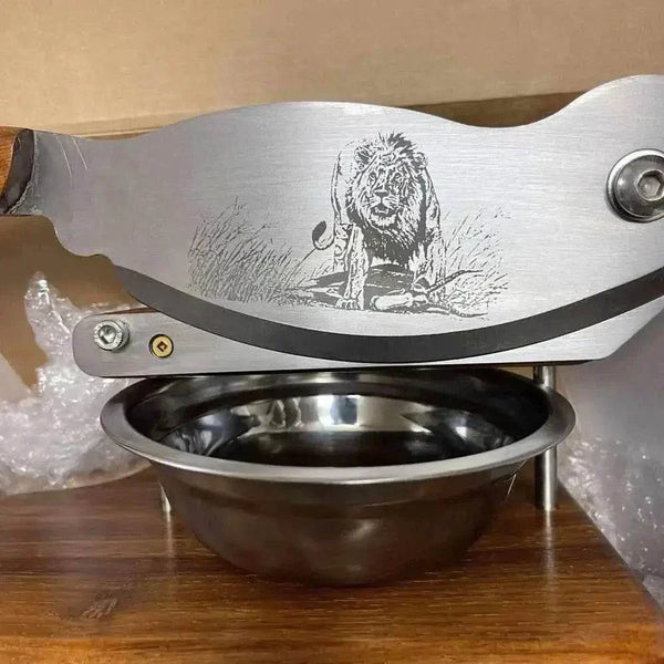 Large Biltong Cutter handmade from solid Kiaat wood for easy biltong slicing and cutting