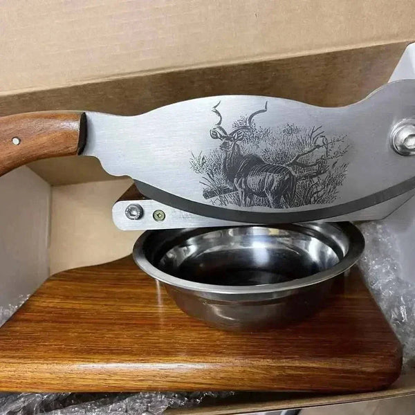 Large Biltong Cutter handmade from solid Kiaat wood for easy biltong slicing