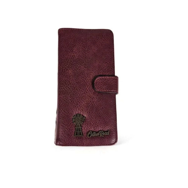 Large maroon wallet - PU leather - Something From Home - South African Shop