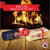 Bakers Blue Label Marie Biscuits and Tennis Biscuits in front of a crackling fire, promoting cozy treats.