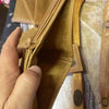 Light brown genuine leather mens wallet with middle fold and card slots