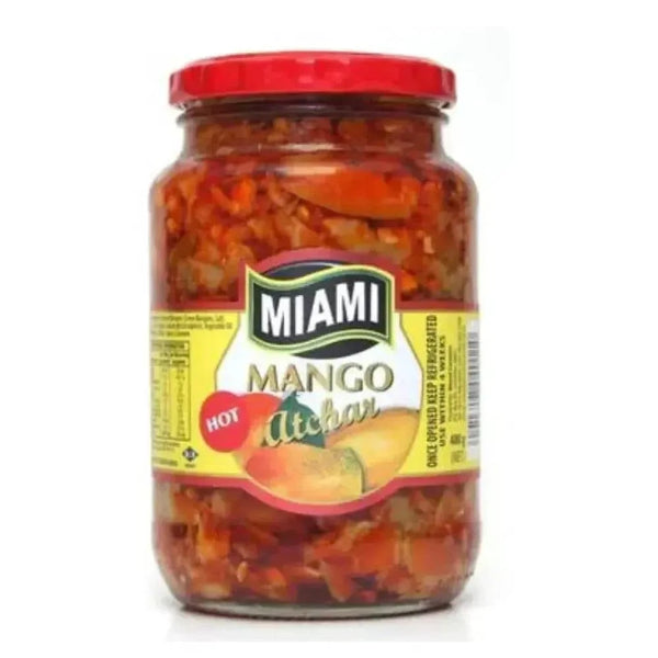 Miami Atchar Mango HOT 400g jar showcasing spicy South African mango condiment