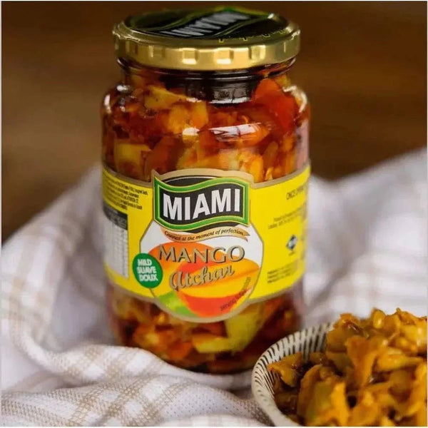 Miami Atchar Mango mild 400g jar with tangy unripe mango condiment