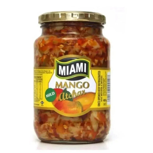 Miami Atchar Mango mild 400g jar with tangy mango condiment