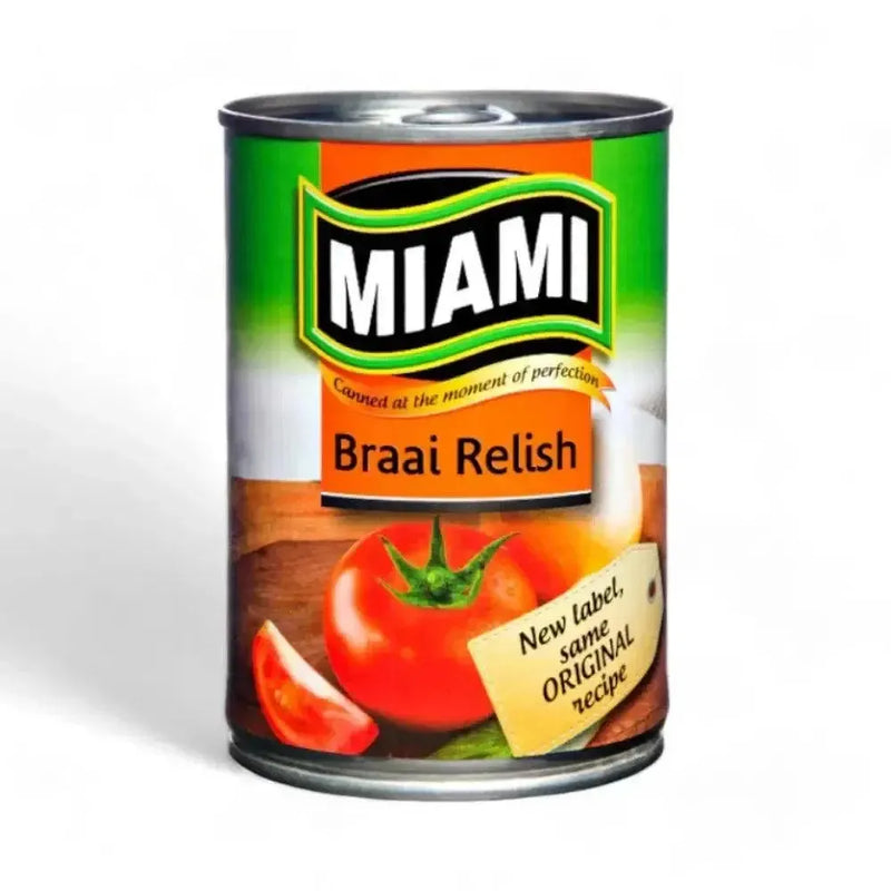 Miami Braai Relish 450g jar with natural sweet tomato condiment
