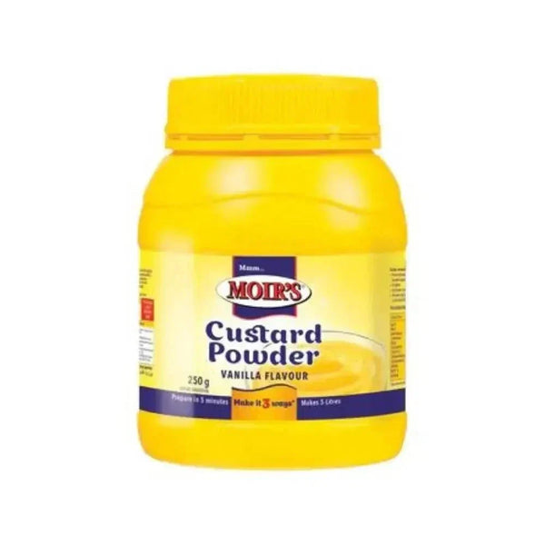 Moir's Custard Powder 250g packaging for creamy dessert preparation