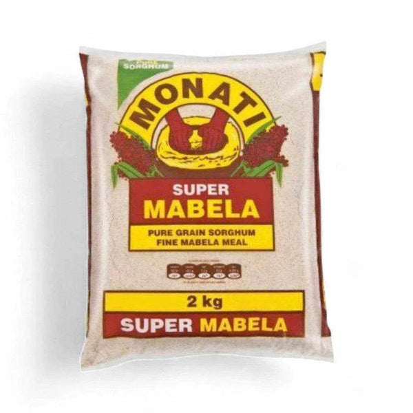 Monati Super Mabela Pure Grain Sorgham Fine Mabela Meal 2kg packaging.