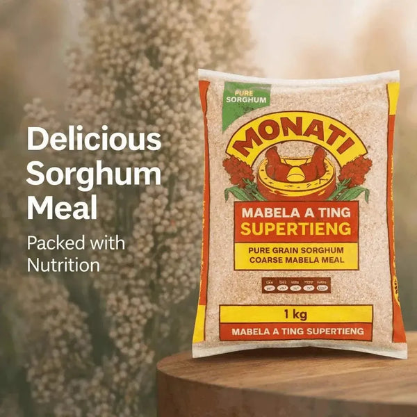 Monati Super Mabela 1kg bag of pure coarse ground sorghum grain for porridge and ting