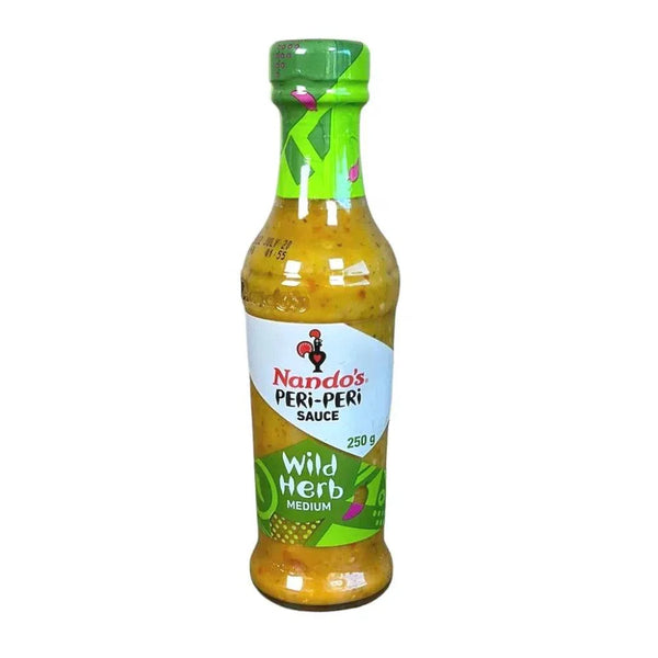 Nando's Peri Peri Wild Herb MEDIUM Sauce 250g from South African Shop in New Zealand – Something From Home.