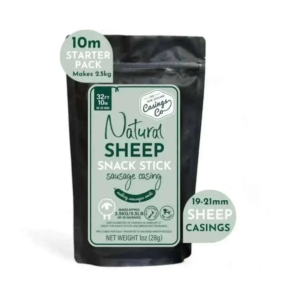 Pack of 10m natural sheep casings 19-21mm for home sausage making
