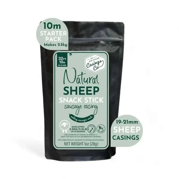 Natural sheep casings 19-21mm for homemade sausage making, 10m pack.