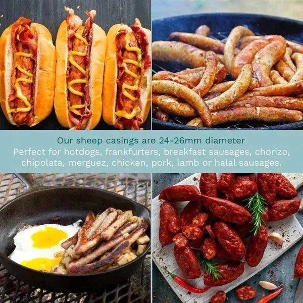 Natural sheep casings 24-26mm 10m pack for sausage making