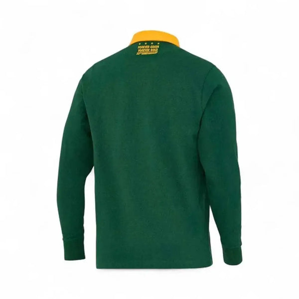 Back view of Nike Springboks 30th Anniversary green long sleeve rugby jersey for men in 3X-Large size