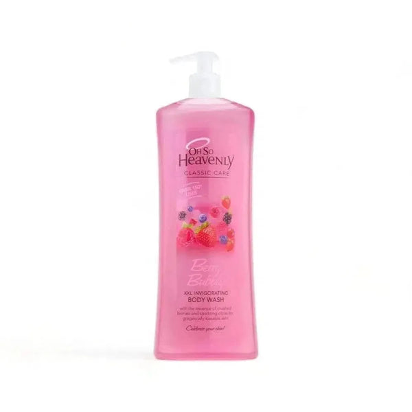 Oh So Heavenly Classic Care Body Wash Berry Bubbly 1L bottle with crushed berries and citrus scent