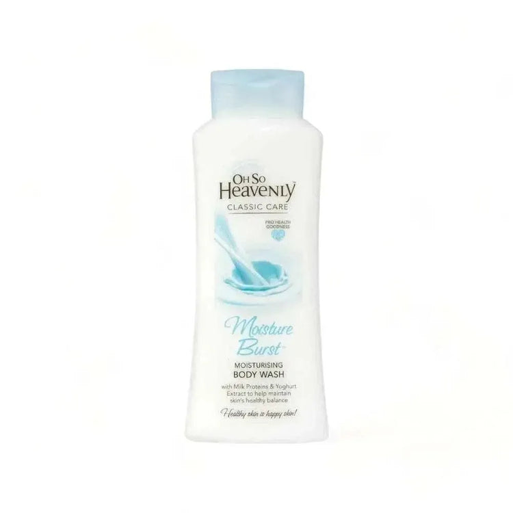 Oh So Heavenly Classic Care Moisture Burst Body Wash 720ml bottle with milk proteins and yoghurt extract for moisturized skin