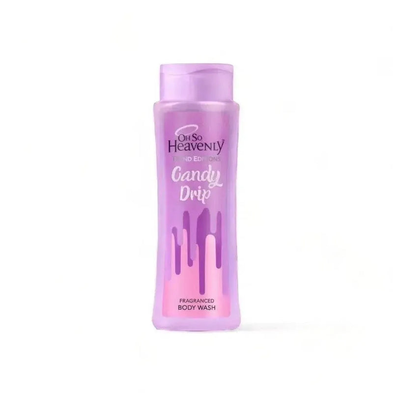 Oh So Heavenly Candy Drip body wash bottle with cupcake and vanilla frosting scent, 375ml