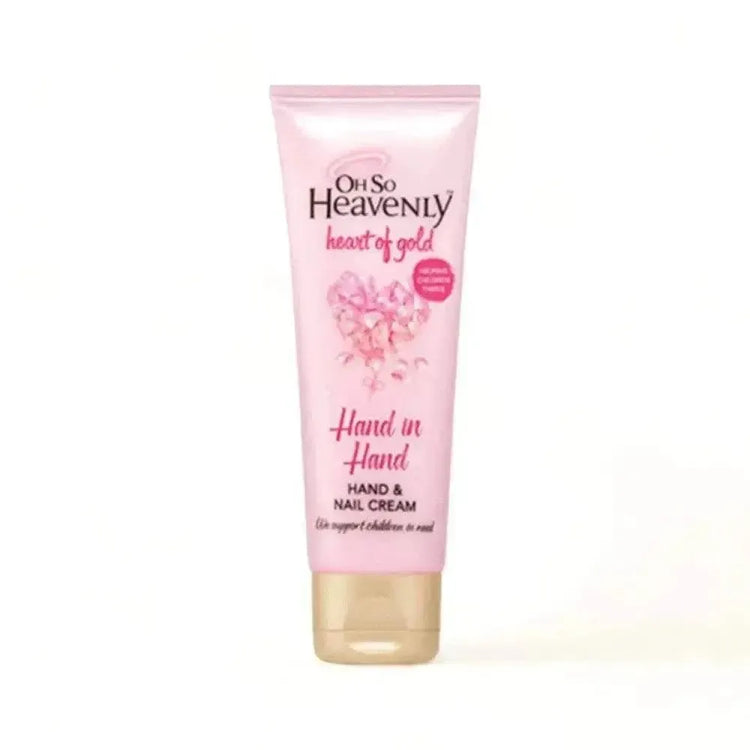 Oh So Heavenly Hand Cream Heart of Gold 75ml tube with loving hands and South African charity support branding