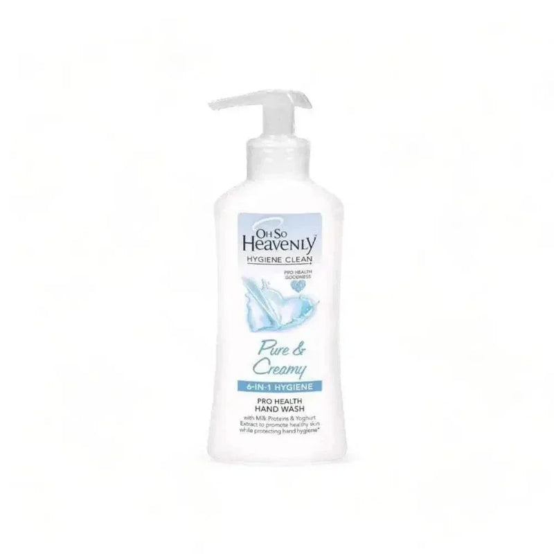 Oh So Heavenly Hygiene Clean Hand Wash Pure & Creamy 200ml bottle with milk proteins and yoghurt extract