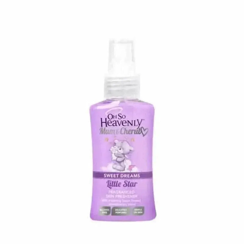 Oh So Heavenly Mum & Cherub Baby Skin Freshener Sweet Dreams 90ml bottle with lavender scent and glycerine hydration.