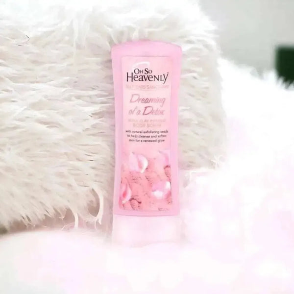 Oh So Heavenly Self Care Sanctuary Body Scrub 300ml with purifying rosa clay and exfoliating pumice for detox and soft skin