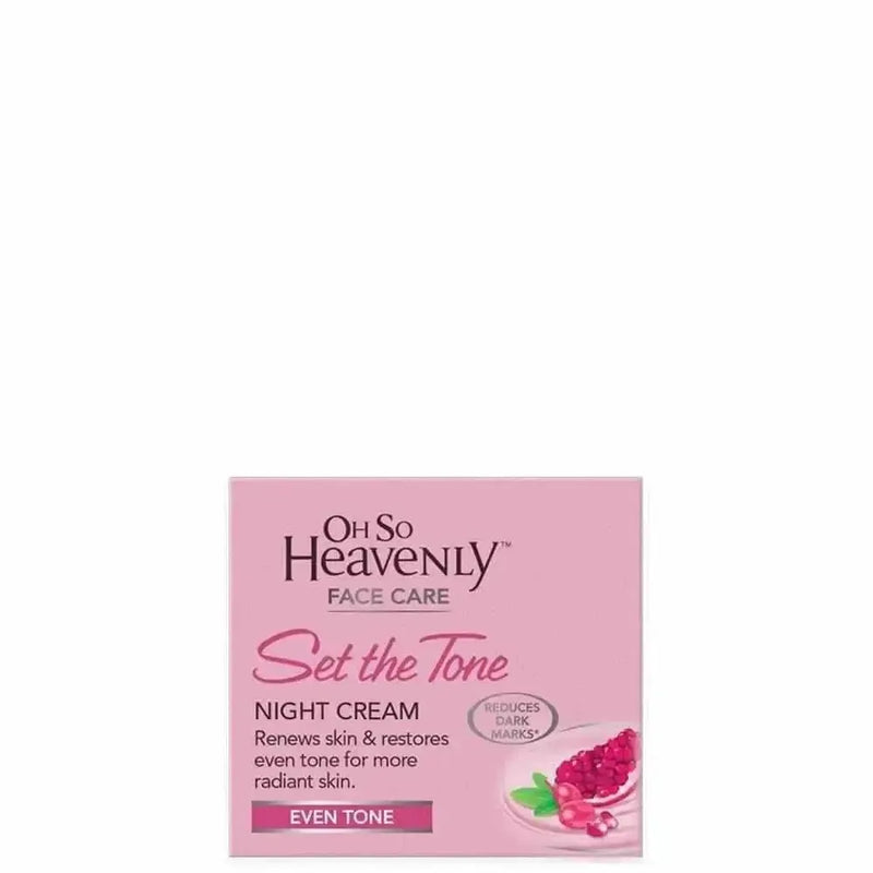 Oh So Heavenly Set the Tone Night Cream 50ml bottle with natural skincare ingredients and branding