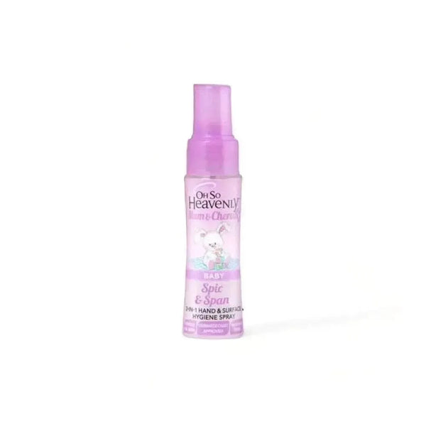 Oh So Heavenly Spic & Span alcohol-free hand and surface spray for baby and mum, 50ml, gentle germ protection