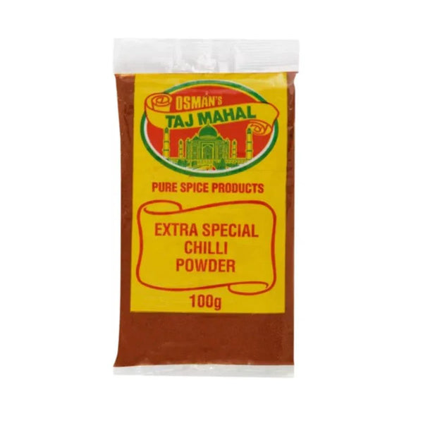 Osmans Taj Mahal Extra Special Chilli Powder 100g pack with aromatic spice blend.