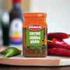 Pakco Curried Chillies Pickle 325g jar with curried spice blend
