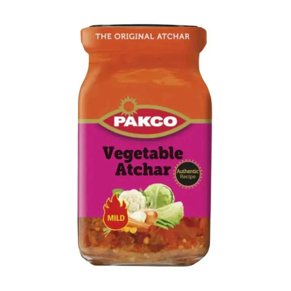 Pakco Mild Vegetable Atchar 385g jar South African condiment