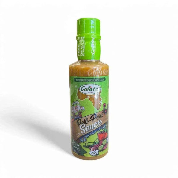 Calisto's Peri Peri Sauce - Lemon & Herb, 250ml bottle with vibrant label.