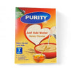 Purity Cereal with Milk & Honey baby cereal box showing honey flavor and just add water preparation for infants from 7 months onward
