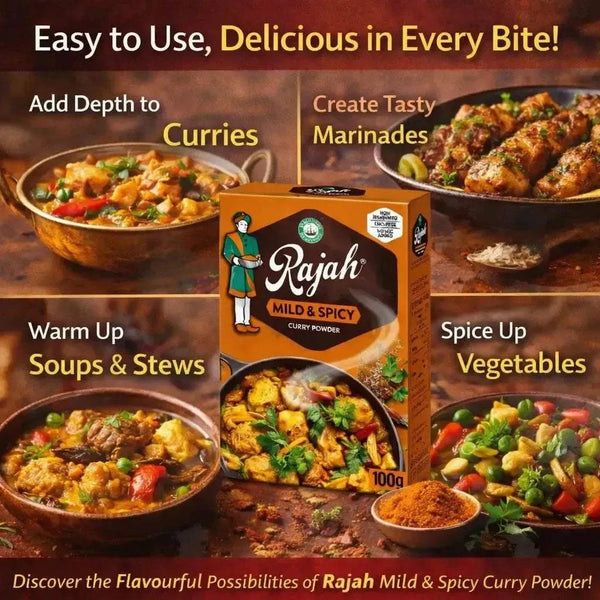 Rajah Curry Powder mild and spicy 50g pack for authentic Indian cooking