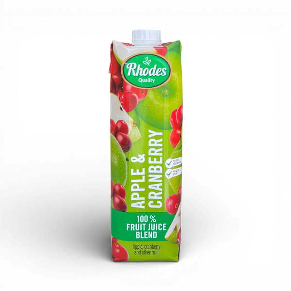 Rhodes 100% Fruit Juice Apple Cranberry 1 litre bottle with no added sugar or preservatives