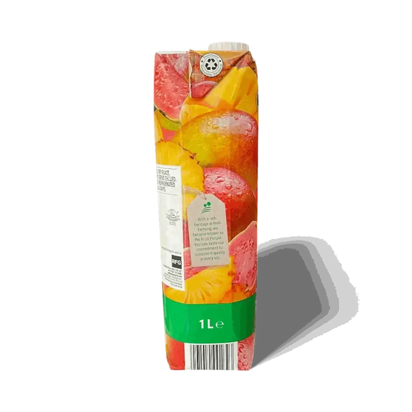 Rhodes 100% Fruit Juice Tropical 1 Litre carton with no added sugar and high Vitamin C blend of apple, pear, guava, mango, pineapple, and grape juices