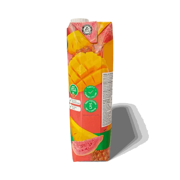 Rhodes 100% Fruit Juice Tropical 1 Litre carton with no added sugar and high Vitamin C blend of tropical fruits