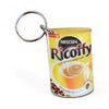 Ricoffy Instant Coffee tin shaped resin keyring with metal ring, South African coffee memorabilia accessory
