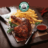 Delicious chicken seasoned with Robertsons Chicken Spice, served with fries and sauce.