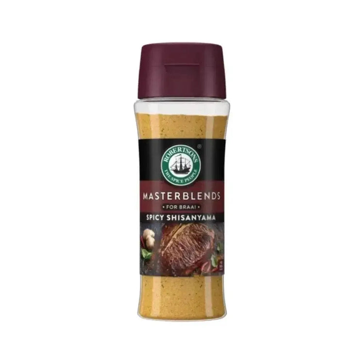 Robertsons Masterblend Spicy Shisanyama 200ml bottle with bold paprika and chili spice blend