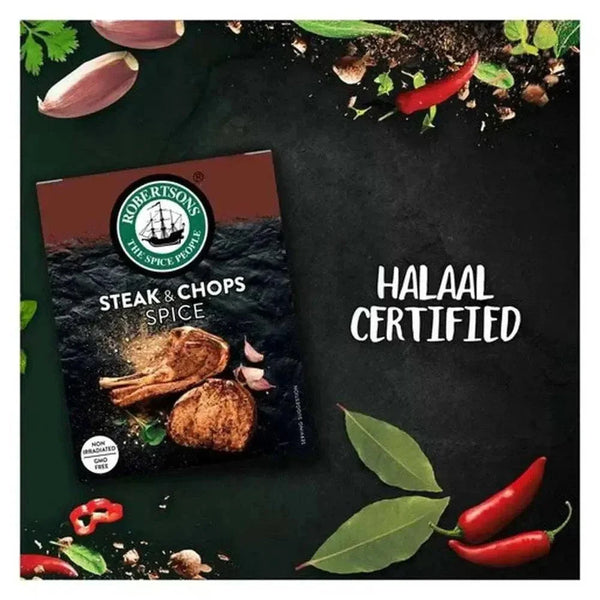 Robertsons Refill Steak & Chop 160g spice blend with natural herbs and spices for steak and chops