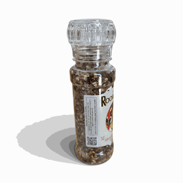 Rooibaard Braai Grinder Spice 170g bottle showcasing South African seasoning for meat, vegetables, and sauces.