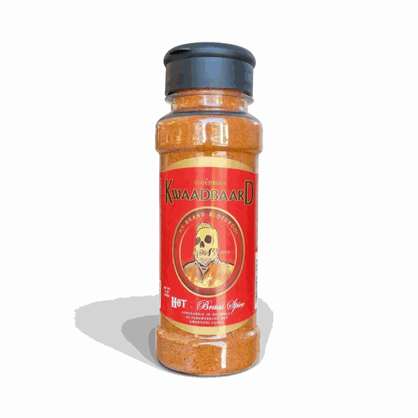Rooibaard Kwaad 170g hot spice blend bottle for grilling and cooking