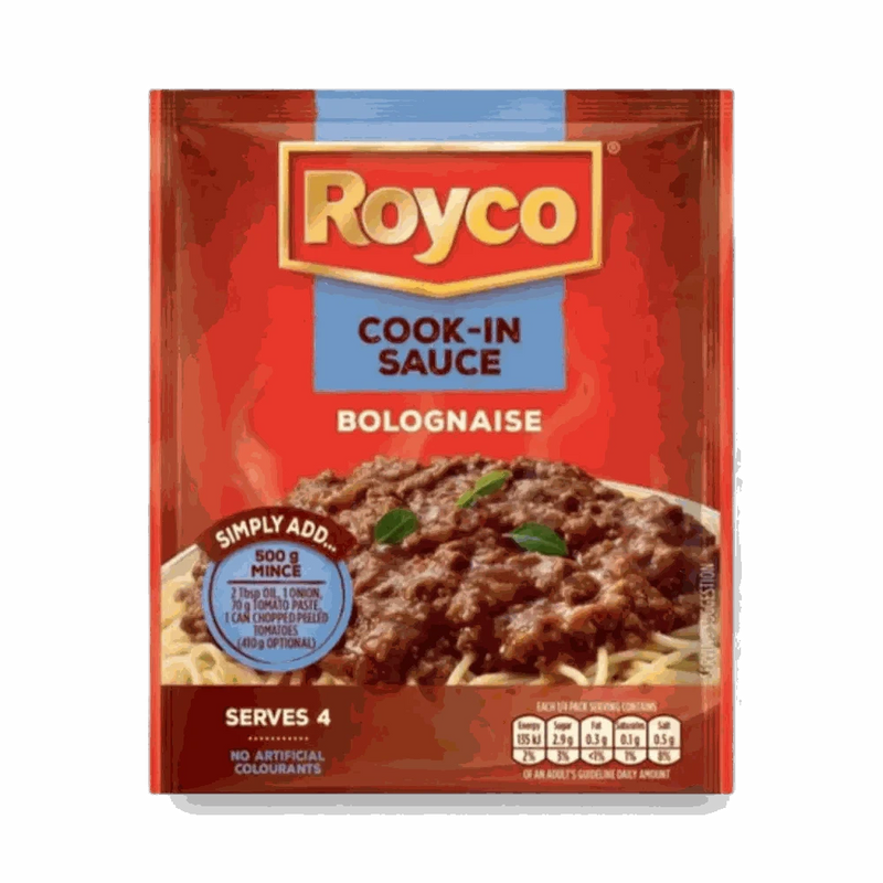 Royco Cook in Sauce Bolognaise 37g pack for quick and flavorful bolognaise sauce