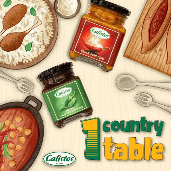 Calisto's Jalapeno Salsa jar with fresh ingredients and spices, ideal for adding heat and flavor to dishes.