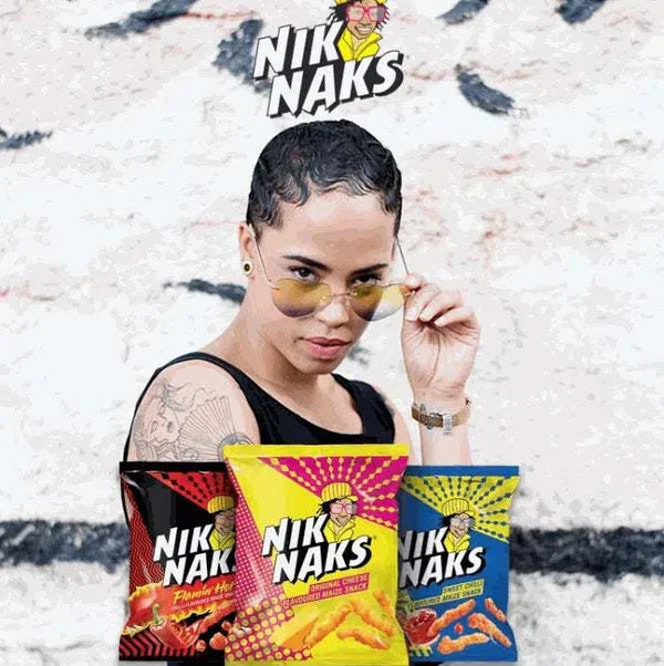 Simba Nik Naks BBQ 135g crunchy maize snack with smoky barbecue beef flavor packaging.