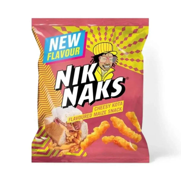 Simba Nik Naks Cheese Kota 135g snack pack with bold cheesy flavor and crispy texture.